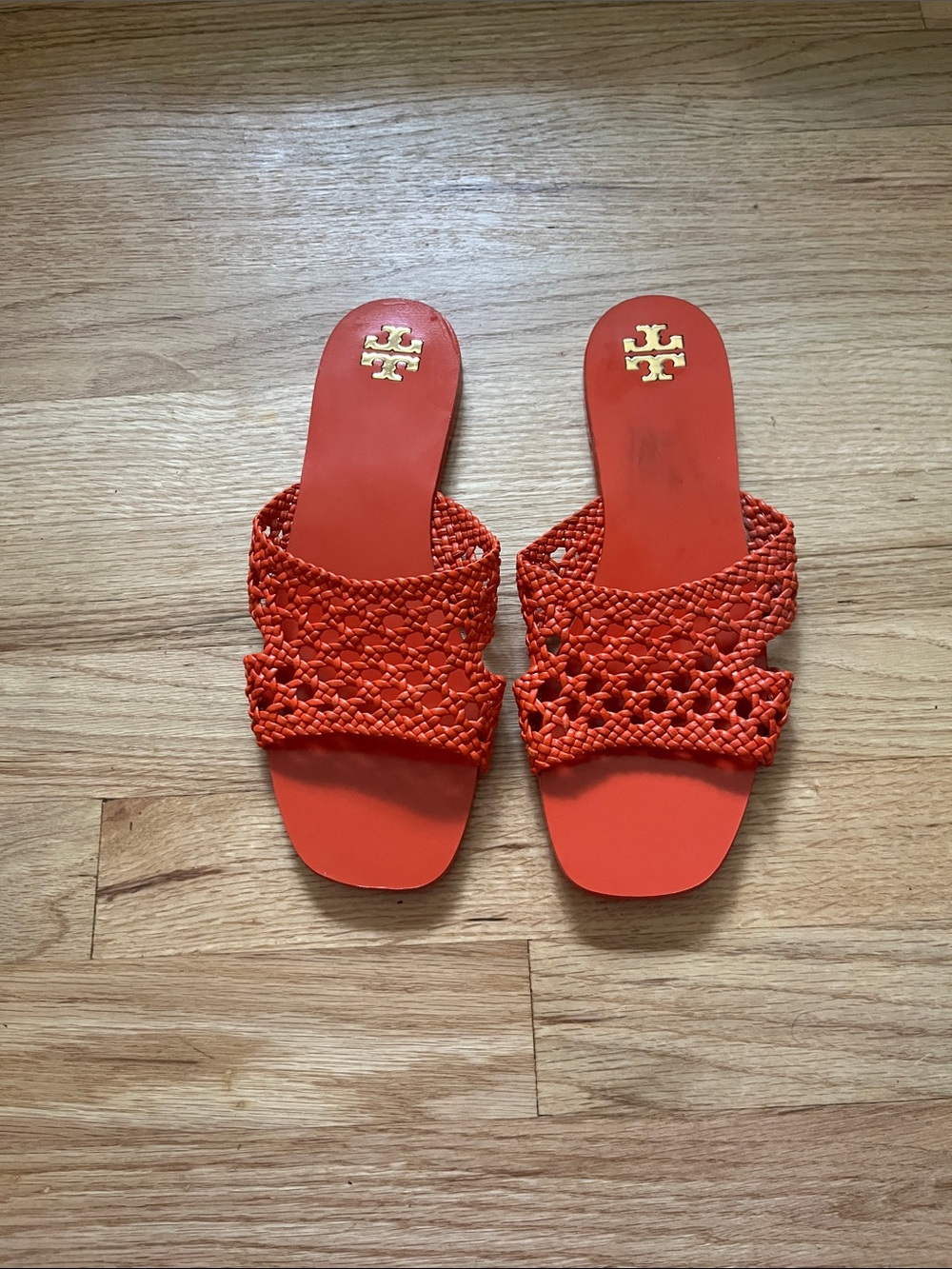 Tory Burch Coral Braided Slide Sandals